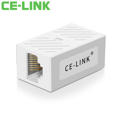 

CE-LINK Cable Connector RJ45 Cable Connector Extender Gigabit Network Module Shield Connection Cable Crystal Head Dual Head Super 6 White Single Pack 1701