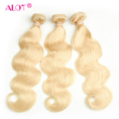 

Alot Hair Body Wave 3 Bundle Deal Перуанская чернила для человеческих волос, цветной 613 Блондинка Weave 10 дюймов -24 дюйма