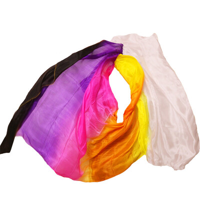 

2017 New Pure Silk Belly Dance Veil Belly Dance Scarf Silk Veils Practice Stage Performance 250 270114 cm Colorful stripes