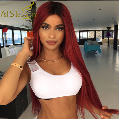 

24"Long Straight Synthetic Wigs Ombre Red Pink Blonde Brown Green Hair Wig for Women Can Be Cosplay