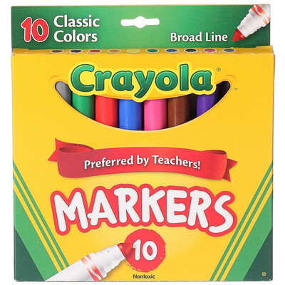 

(Crayola) кисть инструмент кисть поделки игрушки, детские канцтовары 10 цветов фломастер 58-7722 акварель искусство