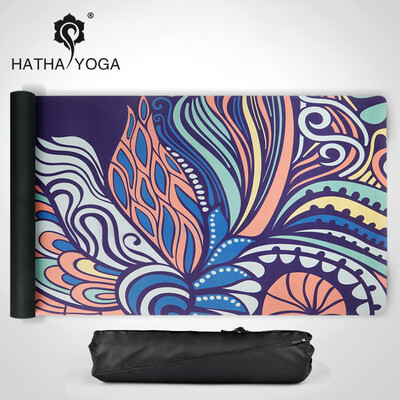

Haha professional yoga mat men&women 66cm natural rubber non-slip high temperature sweat-absorbent yoga blanket suede towel fitness mat Unicorn Garden 5mm