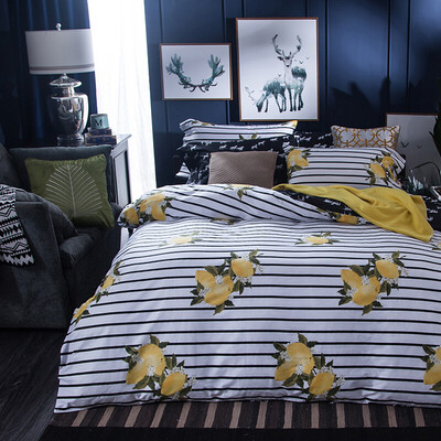 

Brata Cotton twill four piece set of high count and high density bed product suite