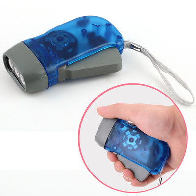 

3 LED Dynamo Wind Up Flashlight Torch Light Hand Press Crank NR Camping