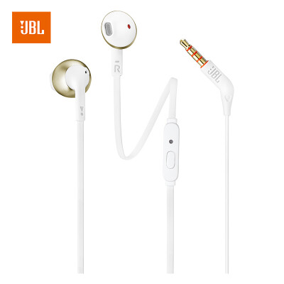 

JBL T205 semi-in-ear style earphone with wheat phone call headphone music headphones champagne gold