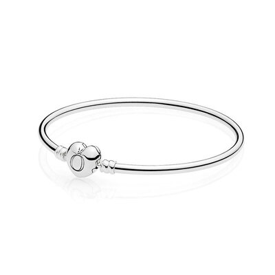 

PANDORA Pandora Crown Logo Heart Shape MOMENTS Silver Bracelet 596268-19