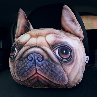 

Hua 3D animal pillow car headrest lumbar pillow cartoon creative car accessories Shar Pei
