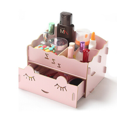 

All things European jewelry wooden storage box creative desktop cosmetics storage box JD-ZP02 pink