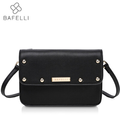 

BAFELLI leather bag rivet flap for women soft shoulder bag black red apricot bolsa feminina high quality womens messenger bag
