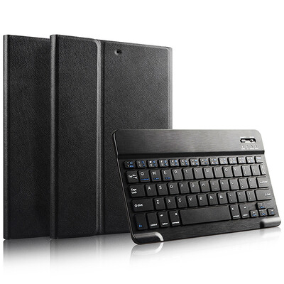 

Biya Zi BIAZE wireless Bluetooth keyboard leather case 2017 new ipad case ipadair1 2 business leather case ipad5 67 protective cover light PB45-wise black