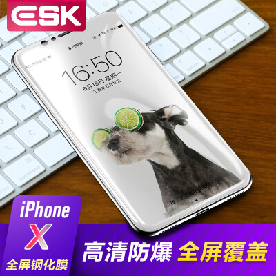 

ESK iPhone X / 10 tempered film Apple X / 10 glass film 0.28mm full screen HD explosion-proof mobile phone protective film JM193-white