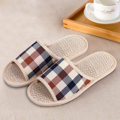 

Love home home linen slippers fashion lattice floor drag coffee grille 4243 LJ815012