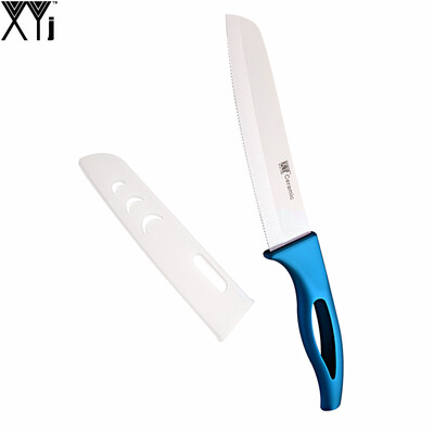 

XYJ Brand Non Slip Handle Single 6" Bread Ceramic Knife High Quality Cooking Tools White Blade Serrated Santoku Kitchen Knife