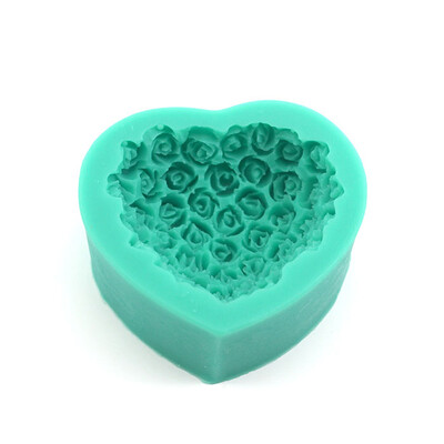 

Heart Shape Rose Candy Cake Mold Silicone DIY Baking Tool Chocolate Jelly Mould