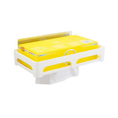 Suction cup rectangular toilet paper towel box plastic paper towel box toilet paper towel box free punching paper towel rack