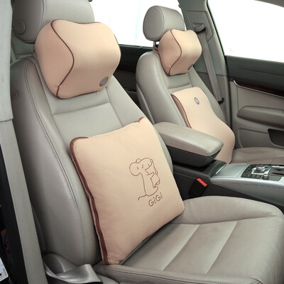 

Gigi GiGi car headrest lumbar A3 space memory cotton waist cushions neck pillow pillow was four sets of apricot