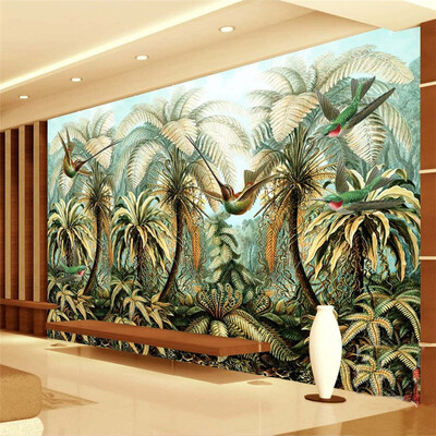 

Personalized Customization Southeast Asian Pastoral Style 3D Wallpaper Living Room TV Sofa Backdrop Wall Mural For 3D Home Decor