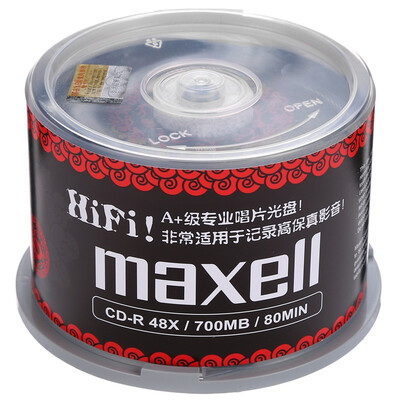 

Maxell (Maxell) CD-R 48 тайваньский скорость 700M бочка 50 сине-жильные черный виниловые диски SIM