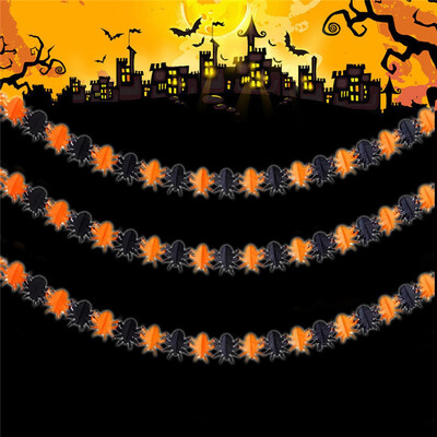 

MyMei yellow and black spider shaped Precious Halloween Paper Chain Garland Decorations 95736