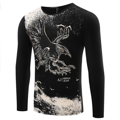 

New men's fashion Long sleeved T-shirt V collar Arman Menswear t-shirt