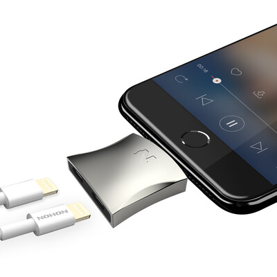

NOHON Apple 7/8 / X Headphone Adapter Double lightning charging Listener 2 in 1 audio converter for ios10 / iphone7 / 8 / X plus silver