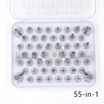 

Cake Decorating Supplies 52pcs Stainless Steel Baking Piping Tips with 1 Coupler2 Flower Nails&Storage Case 55pieces