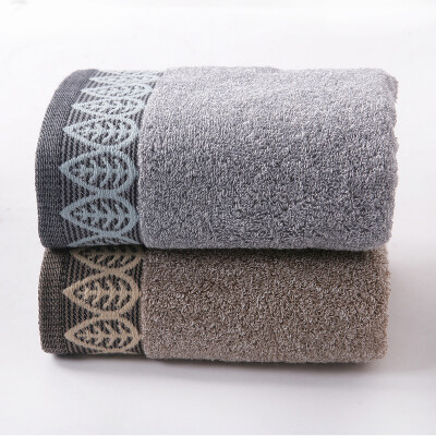 

Gold towel home textile cotton thick towel leaves satin towel two gray brown 105g strip 70 34cm