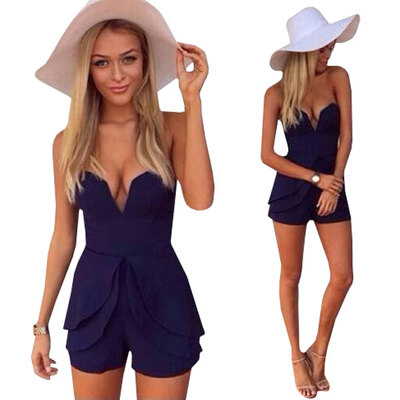 

Lovaru ™New 2015 fashion Womens Jumpsuit Sexy Coveralls Playsuit Club Bodysuits Elegant Sleeveless Bandage Jumpsuits Brand New