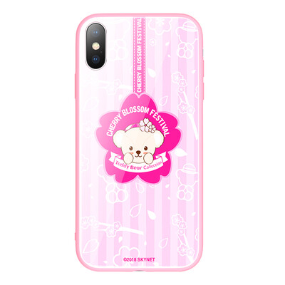 

Тедди Коллекция Apple iPhoneX Mobile Shell Apple 10 Стеклянная оболочка Cartoon All-inclusive Soft Edge Drop Protection Sakura Teddy