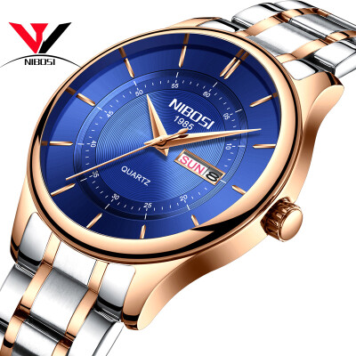 

Relogio Masculino NIBOSI Mens Watches Top Luxury Watch Waterproof Fashion Sport Genuine Leather Erkek Kol Saat Mens Wristwatch