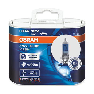

OSRAM яркий белый серия HB4 (9006) белый лампочка лампа накаливания лампа ближнего света дальнего света [яркий 50%, цветовая температура 5000K] 12V51W