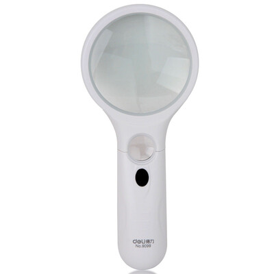 

(Deli) 9099 эффективный (гастроном) 9099 со светодиодными лампами 3 раза высокое разрешение для увеличения увеличительное стекло диаметром 75 мм