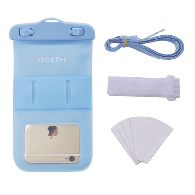 

Blue orange LYCEEM mobile phone waterproof bag diving suit for iphone6plus underwater can take pictures with lanyard arm to send waterproof test paper 55 inch water blue