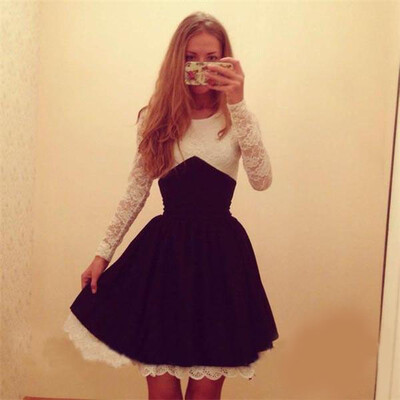 

Lovaru ™ Платье 2 015 осень-зима мода новый кружевном платье платье лоскутное