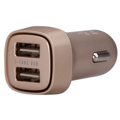 

Мо Миши (MOMAX) Аврора Двухпортовых автомобильное зарядное устройство / автомобиль выходной зарядного 3.4A USB-один с двумя двухсторонними черными плюсами и минусы плагина