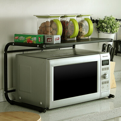 

Ou Runzhe microwave oven racks black large M word oven rack kitchen storage rack