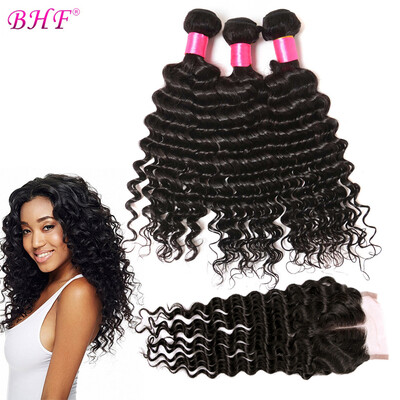 

Peruvian Deep Wave Bundles With Closure 8A Deep Wave Silk Base Closure Peruvian Silk Base Closure Body Wave Free Part