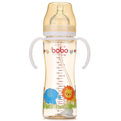 

music baby (bobo) PPSU wide caliber bottle suction tube with handle (300ml orange