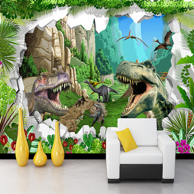 

Custom Mural Wallpaper 3D Cartoon Dinosaur Living Room TV Background Wall Mural Children's Room Bedroom Photo Backdrop Wallpaper