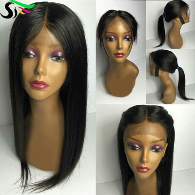 

9A Unprocessed Virgin Human Hair Lace Front Wigs Black Women Silky Straight Brazilian Virgin Lacefront Wigs With Baby Hair