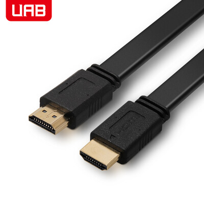 

UAB HDMI cable 20 version 2K4K digital HD cable 3D video cable laptop TV projector set-top box display cable flat cable black 2 meters