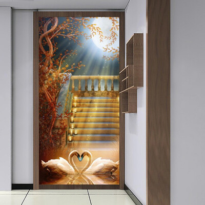 

Фото обои Пользовательский 3D-Стерео Moonlight White Swan Mural Hotel Гостиная Входная рамка Настенная живопись Papel De Parede 3D
