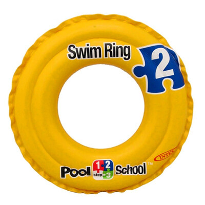 

INTEX Yellow Swim Ring Children&39s Swimming Circle Underarm Float Double Cavity Swim Ring 3-6 years old