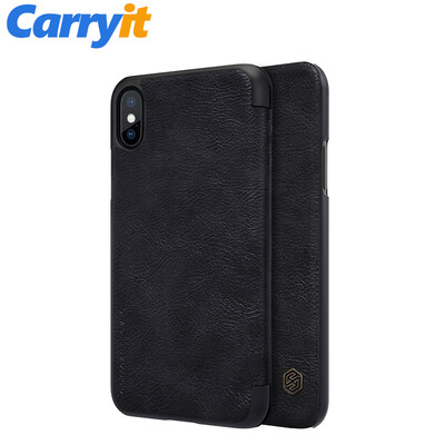 

DHL Free shipping, wholesales iPhone X NILLKIN Qin leather case for iPhone X