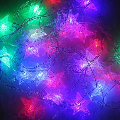 

Many beautiful memories of the holiday lights birthday lights Christmas decorations lights New Year decorations lights flashing lights string 5 meters 28 five-star colorful string lights