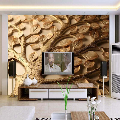

Custom 3D Mural Wallpaper Modern Abstract Relief Leaves Wall Painting Living Room Bedroom Art Mural Wallpaper Papel De Parede 3D