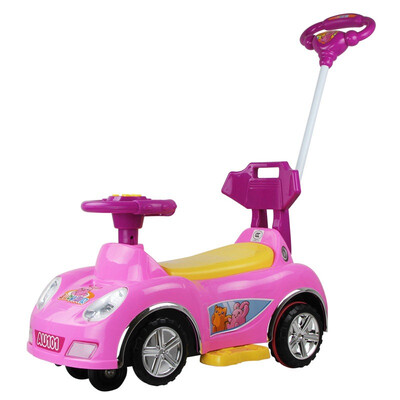 

AUBY educational toys happy twisting car (pink) infants and young children foot four wheel cart leisurely swinging car 464101DS
