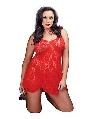 

Новые Женские Сексуальное Женское Белье Черного Кружева Babydoll Платье Пижамы Красный Pluz Размер