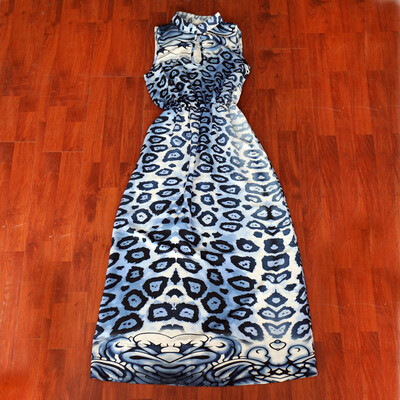 

Lovaru ™ New summer fashion 2015 casual a-line print sleeveless empire mandarin collar floor-length chiffon none decorate women