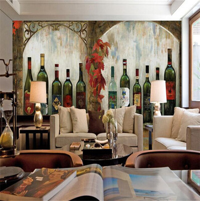

Custom 3d mural red wine winery large mural bar western restaurant coffee shop background wallpaper